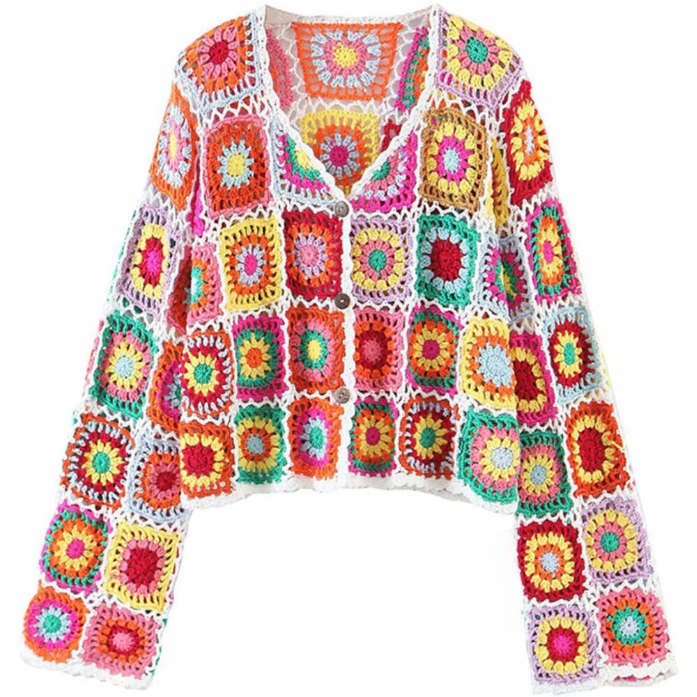 HANDMADE BEAUTIFUL CROCHETED CARDIGAN
